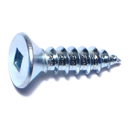 Midwest Fastener Sheet Metal Screw, #14 x 1 in, Zinc Plated Steel Flat Head Square Drive, 100 PK 08633